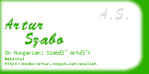 artur szabo business card
